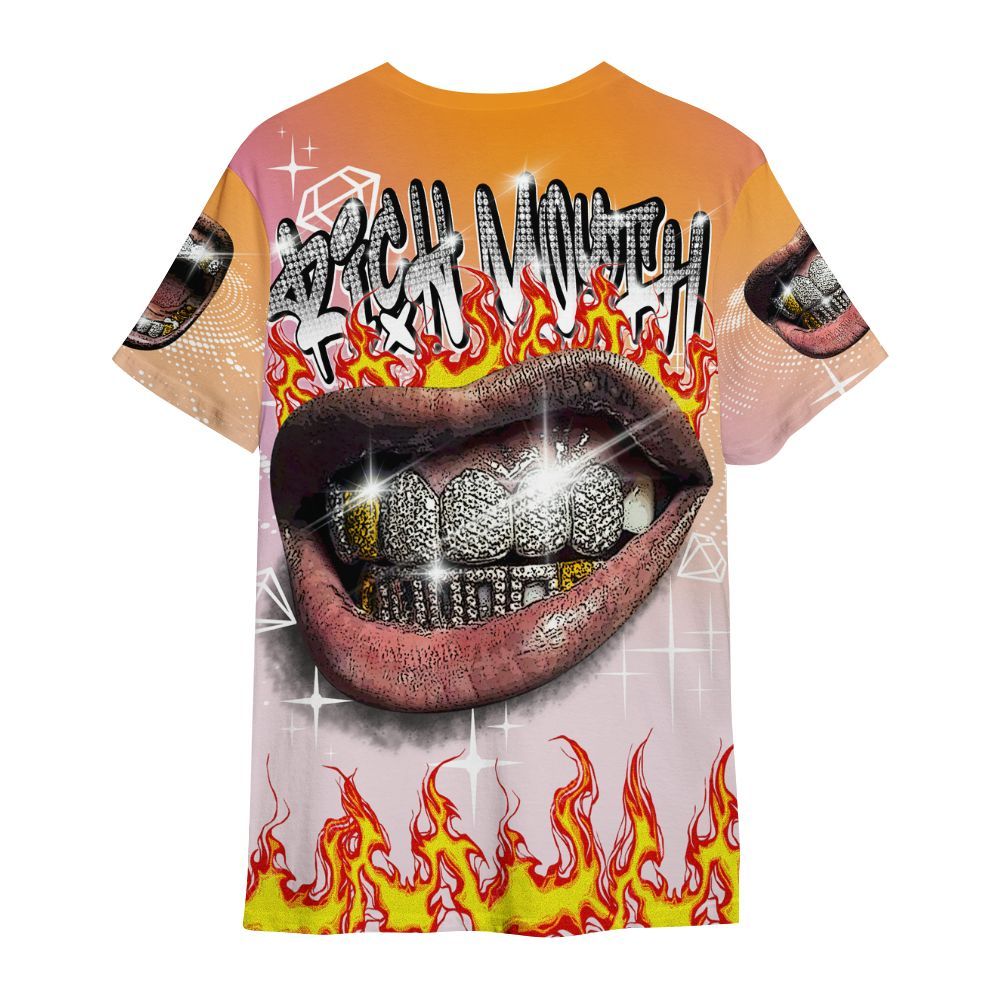 Shirt To Match Book Sunrise 1s - Rich Mouth Fire Rap Retro 90s All Over Print