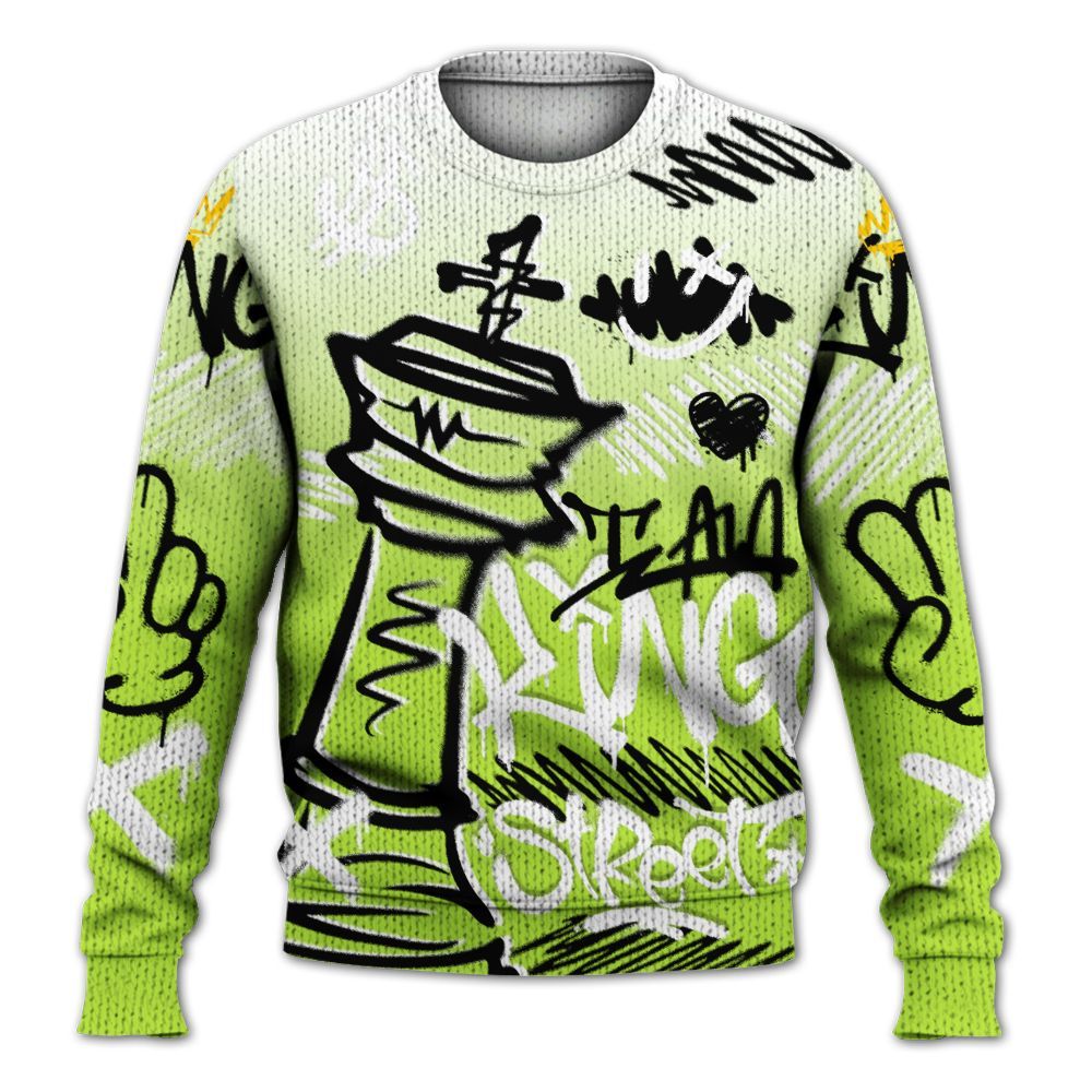 Knitted Sweater To Match Air Force 1 Low Dance Volt - Street King Chess Streetwear