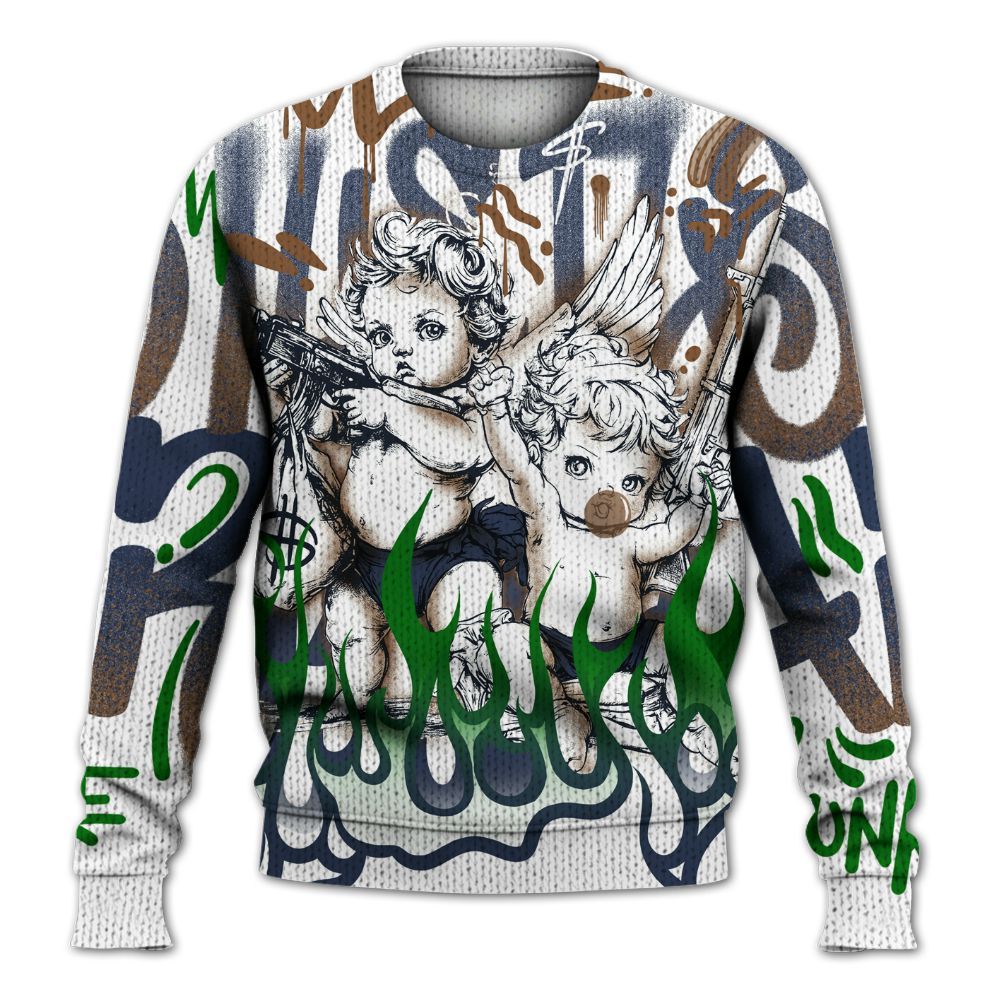 Knitted Sweater To Match Midnight Navy 13s - Angel Hustle Hard