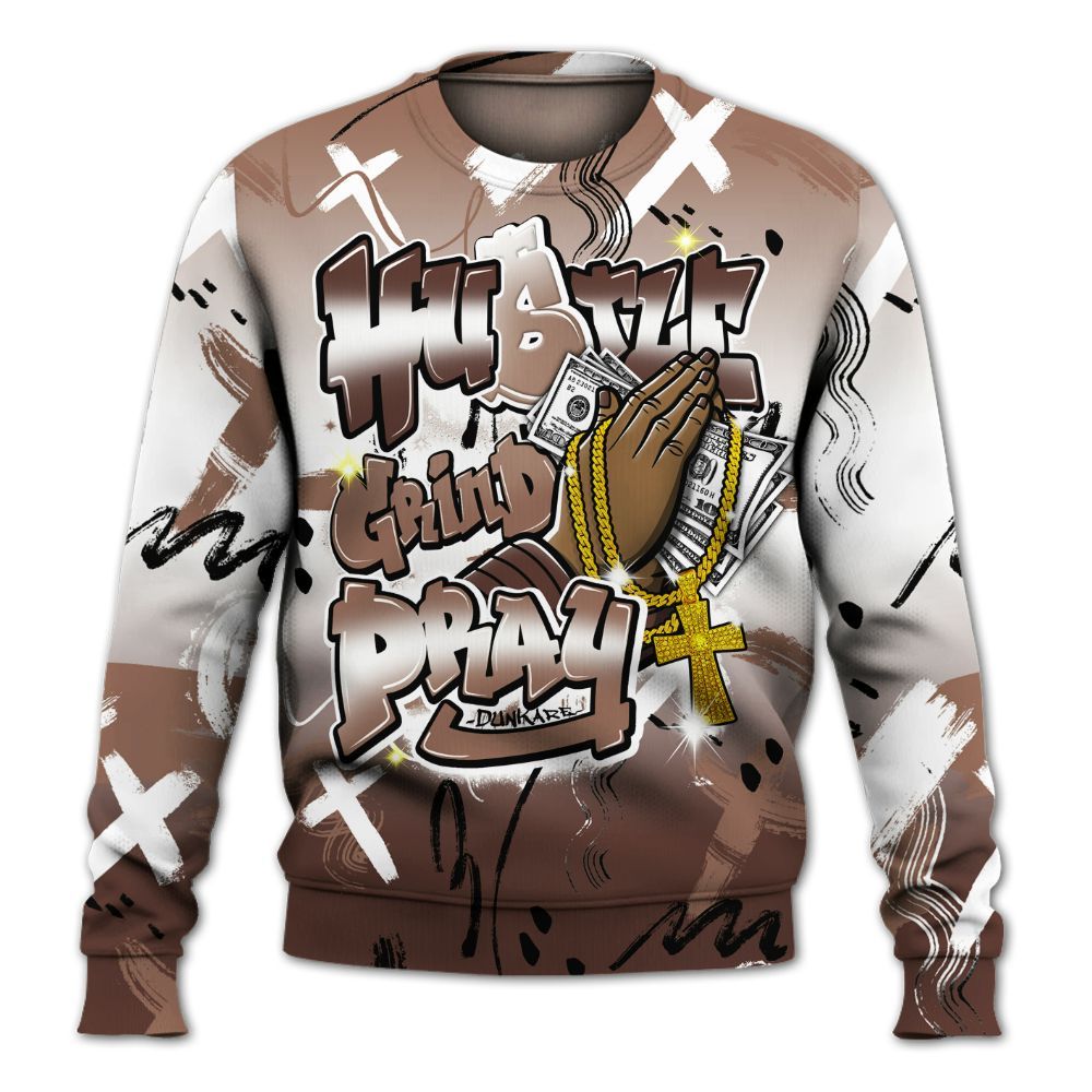 Sweatshirt To Match KD 4 Christmas - Money Hustle Grind Pray All Over Print
