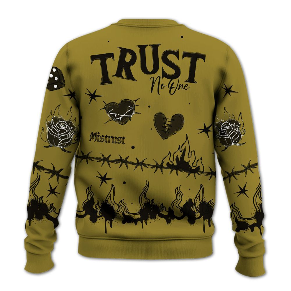 Sweatshirt To Match Air Flightposite Metallic Gold - Trust No One Snake-Bite Doodle Crayon All Over Print