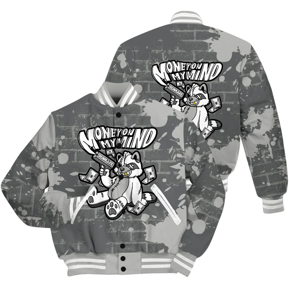Varsity Jacket To Match Retro Wet Cement 4s Shirt - Money On My Mind Raccoon Brick All Over Print