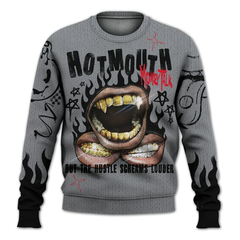Knitted Sweater To Match Black Cement 3s - Mouth Burning Street Style