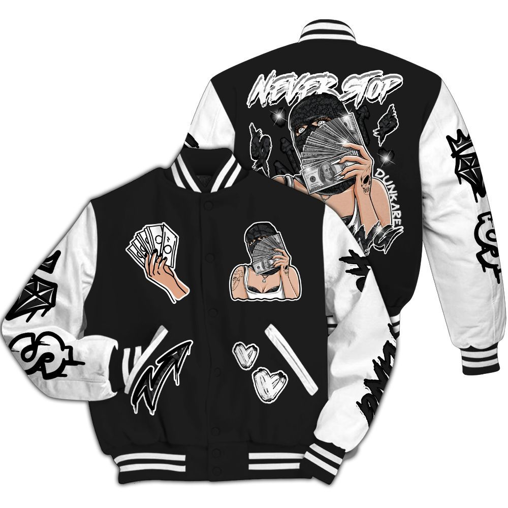 Varsity Jacket To Match Black Cat 3s - Hustling Unique All Over Print