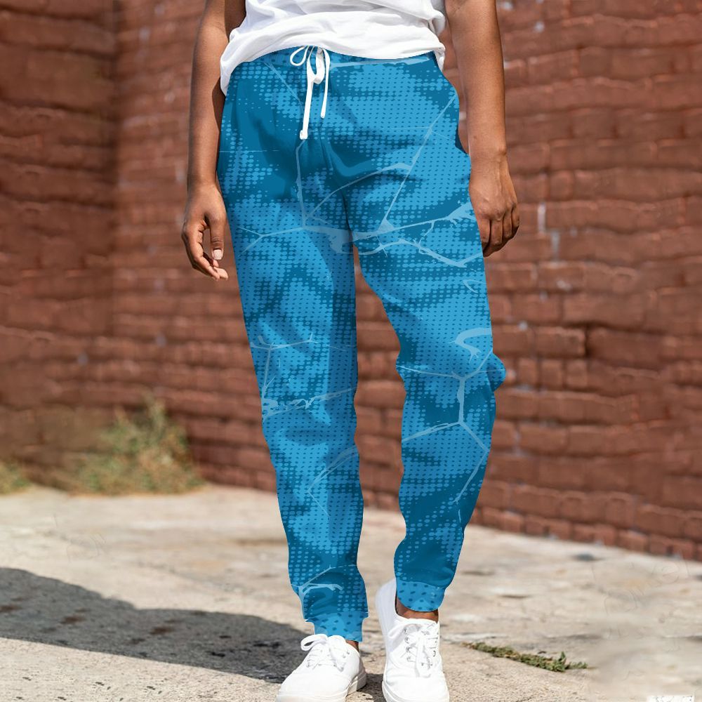 Sweatpant To Match Powder Blue 9s - Crack Graphic All Over Print