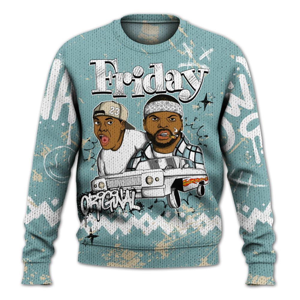 Knitted Sweater To Match Dunk Low Glacier Blue Pale Ivory - Friday Sneaker Crayon