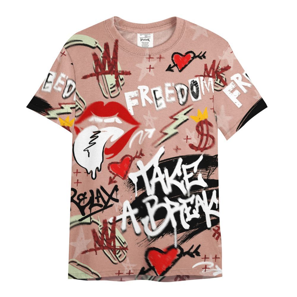 Shirt To Match Valentines Day 3s - Take Break Freedom Graffiti Streetwear All Over Print