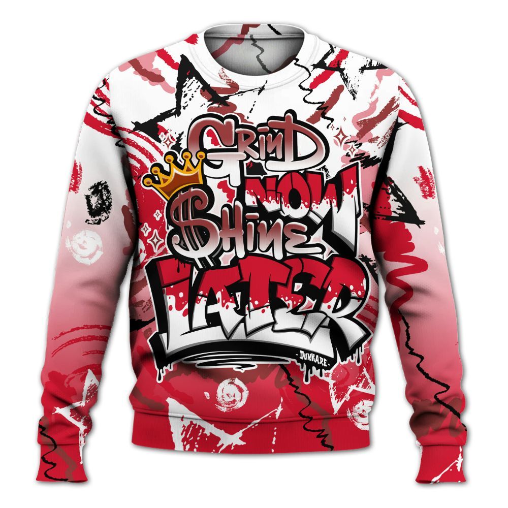 Sweatshirt To Match Air Max Sunder Gore Tex Fire Red - Grind Shine Later Drip All Over Print