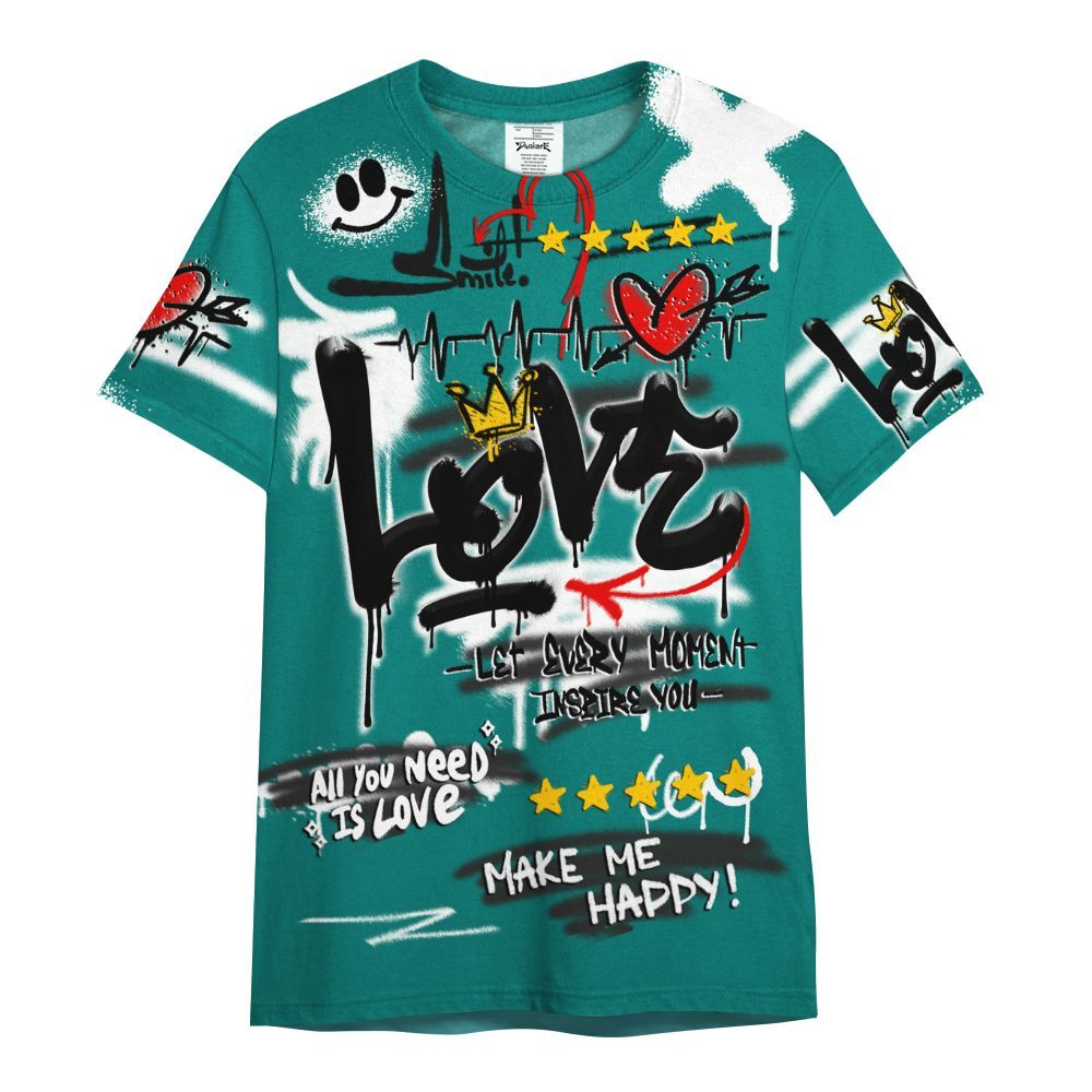 Shirt To Match Griffey Max 1 Freshwater - Happy Love Beats Graffiti Streetwear All Over Print