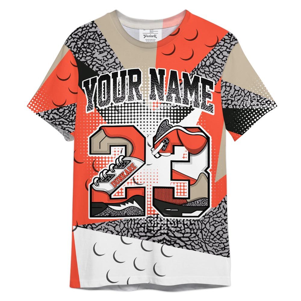 Dunkare Shirt Custom Name Number 23 5s, 3 Cosmic Clay T-Shirt, To Match Sneaker Georgia Peach 3s Graphic Tee HDT