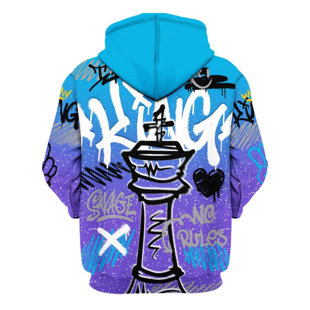 Hoodie To Match Retro Aqua 8s - Street King Chess Streetwear All Over Print