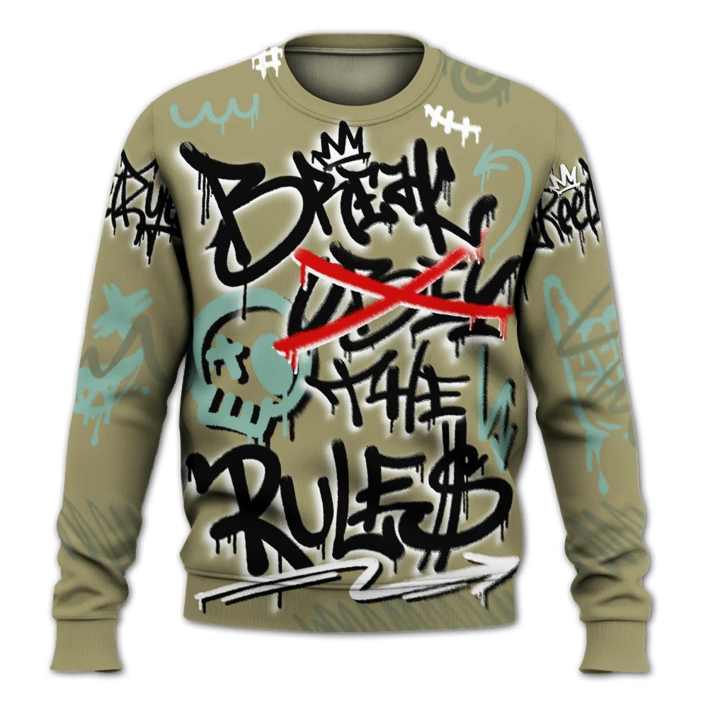 Sweatshirt To Match Dunk Low Suede Olive Aura - Break Rules Streetwear All Over Print