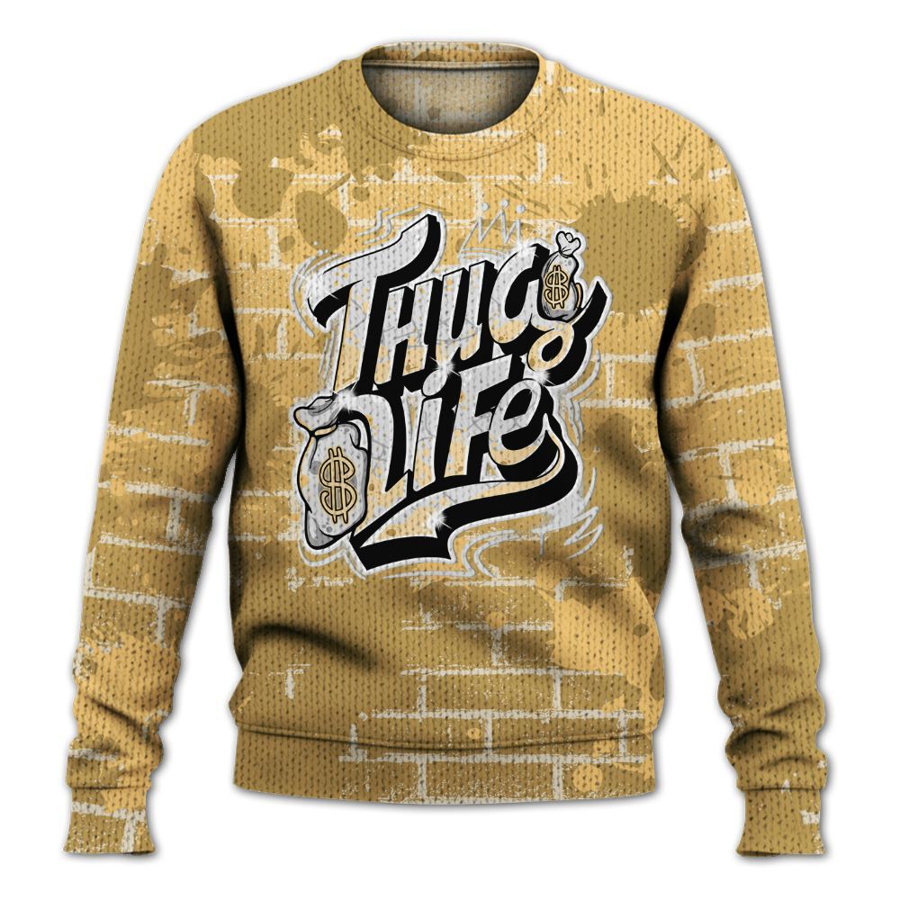 Knitted Sweater To Match Craft Paris 6s - Free Thug Living Graphic Brick Art