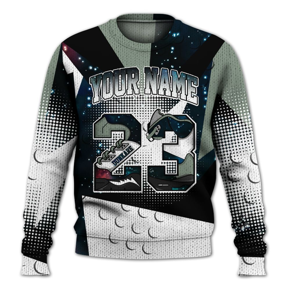 Knitted Sweater To Match Air Foamposite One Galaxy - Poly Custom Name Number 23 5s