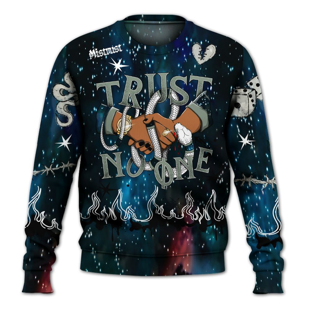 Sweatshirt To Match Air Foamposite One Galaxy - Trust No One Snake-Bite Doodle Crayon All Over Print