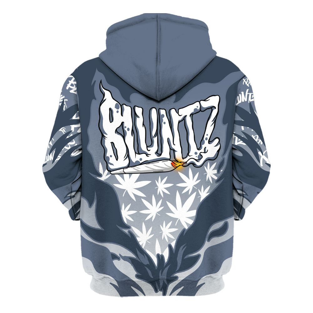 Hoodie To Match Low Diffused Blue 11s - Bluntz Burnz Graphics All Over Print