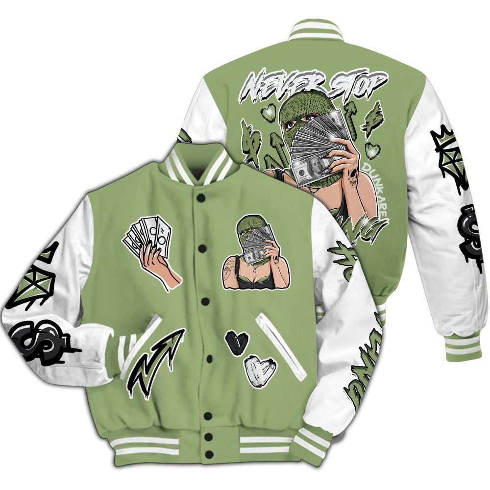 Varsity Jacket To Match Oil Green 4s - Hustling Unique All Over Print