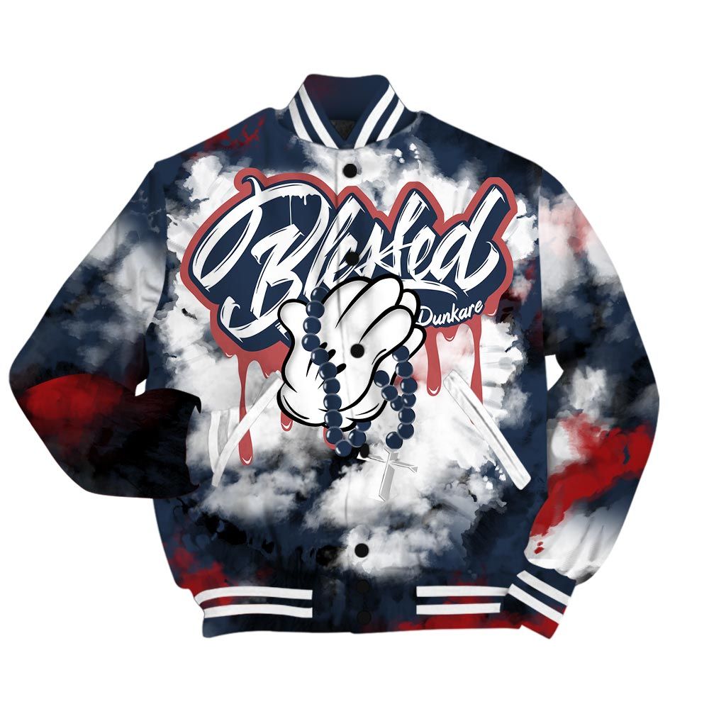 Varsity Jacket To Match Retro Olympic 6s - God Blessed Dripping Varsity Jacket Outfit 1505 NCT