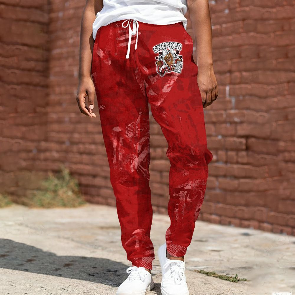 Sweatpant To Match Red Taxi 12s - Sneakerz Girlz All Over Print