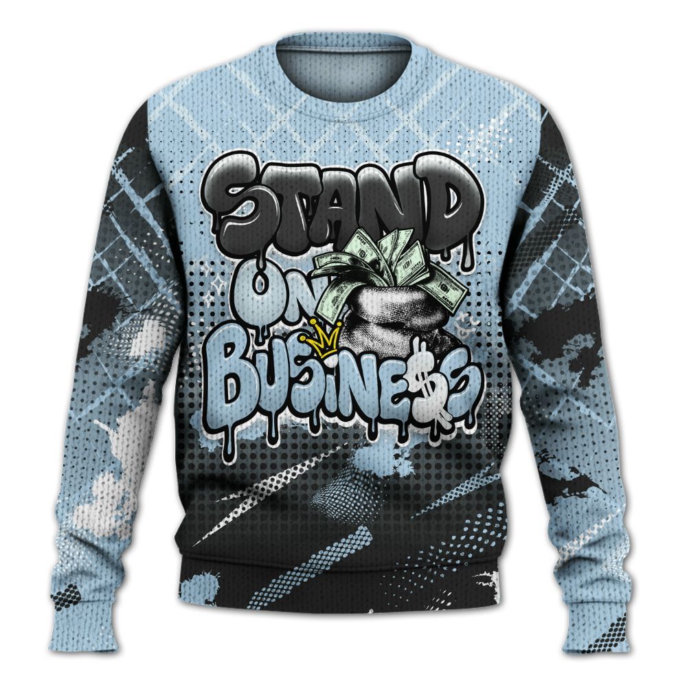 Sweater To Match Foamposite One Psychic Blue - Halftone Stand Business Drip Graphic