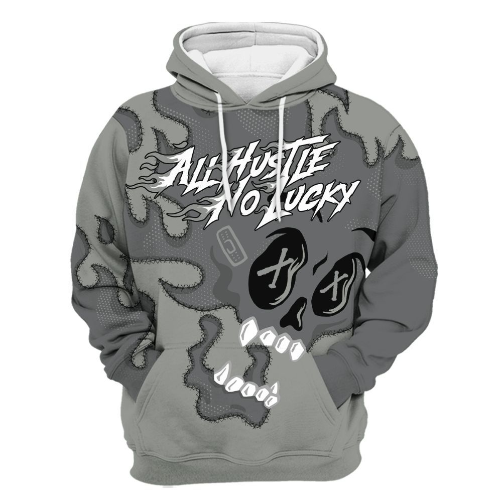 Hoodie To Match Paris Olympics 4s - All Hustle No Lucky Skull All Over Print