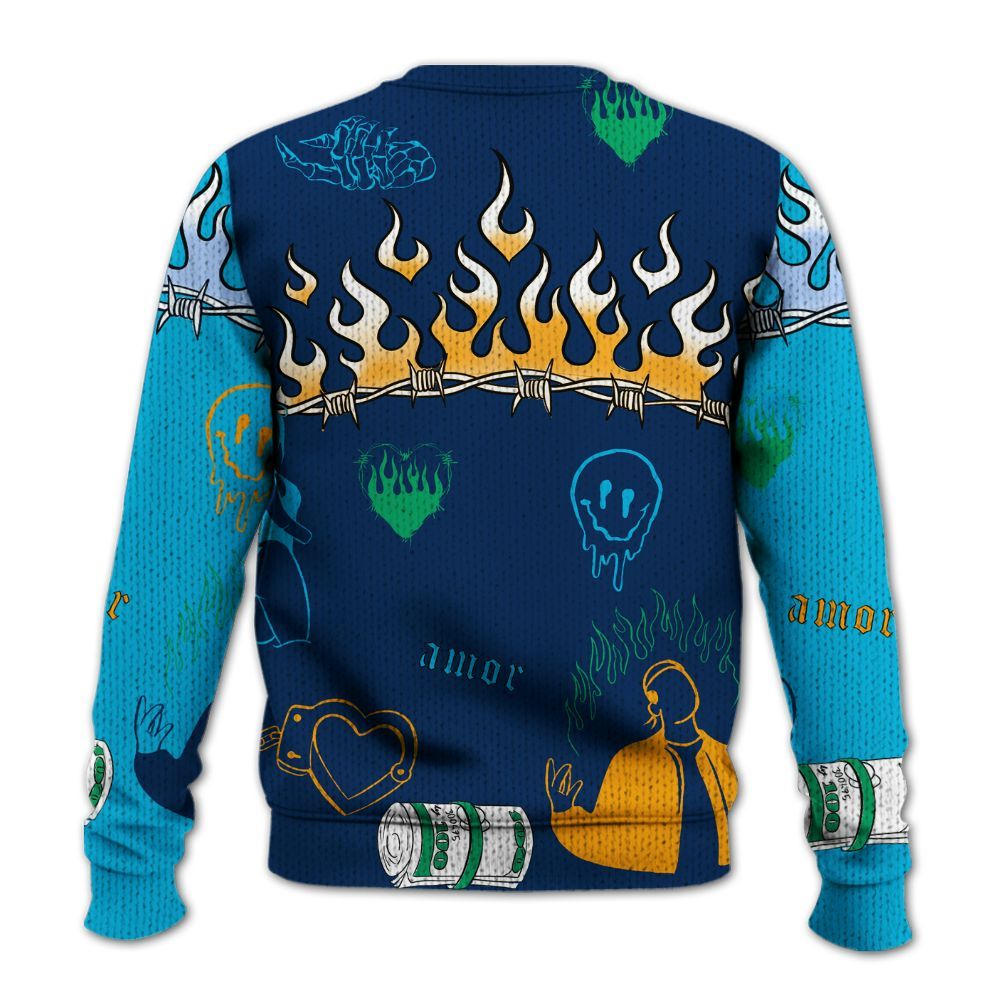 Knitted Sweater To Match Dunk Low GS Electric Algae - Snake Trust No One