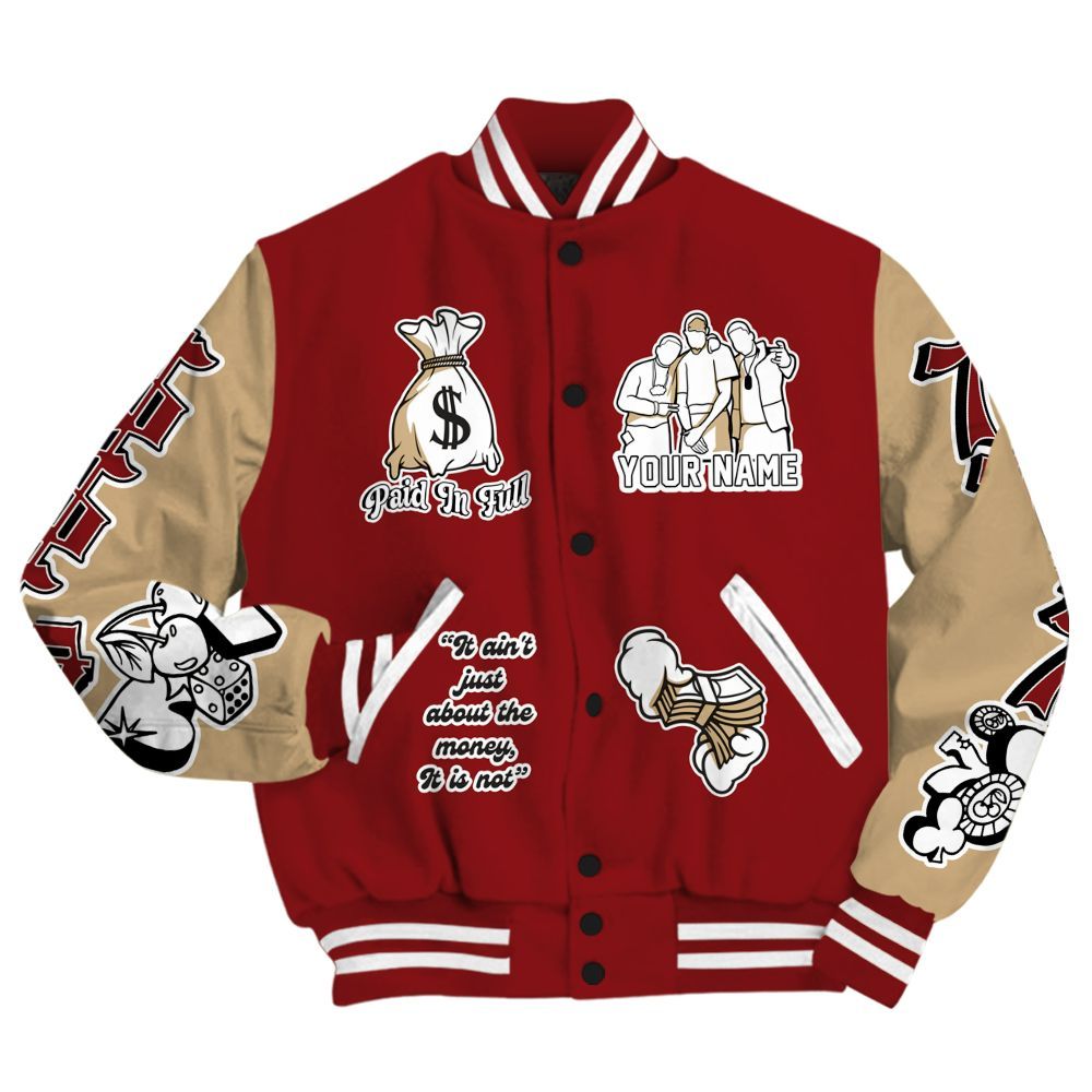 Varsity Jacket To Match Bin 23 3s - Paid In Full Baseball Varsity Jacket Custom Name All Over Print