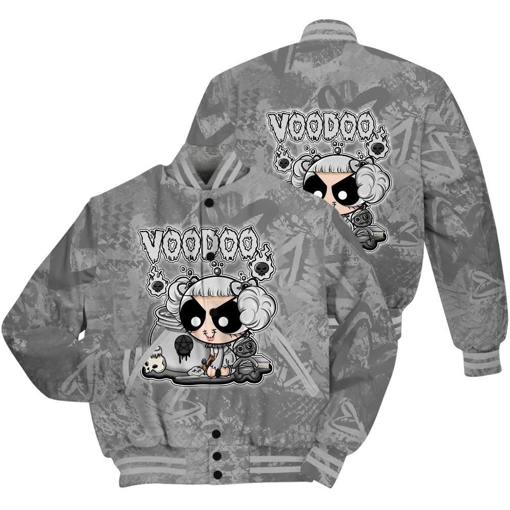 Varsity Jacket To Match Black Wolf Grey 12s Shirt - Voodooz Heart Grunge All Over Print