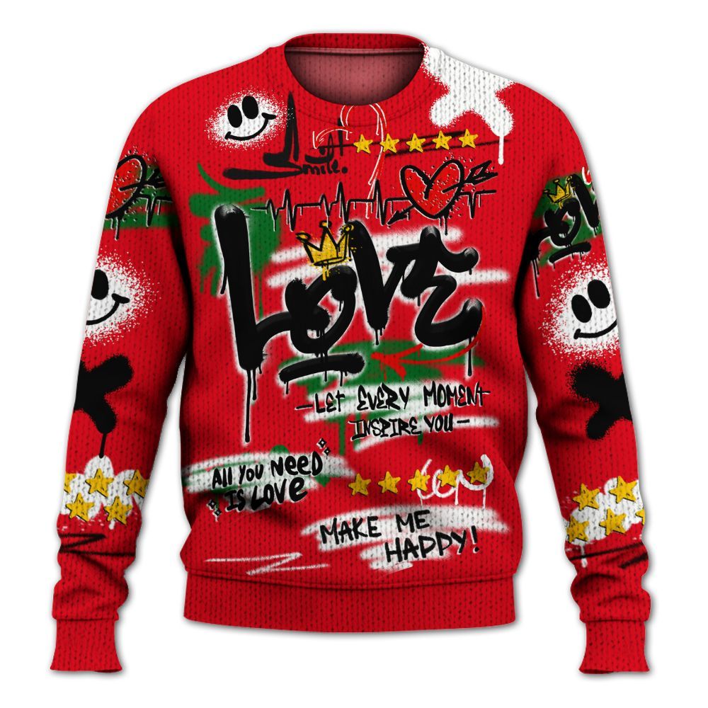 Sweater To Match Chicago 13s - Happy Love Beats Graffiti Streetwear Graphic