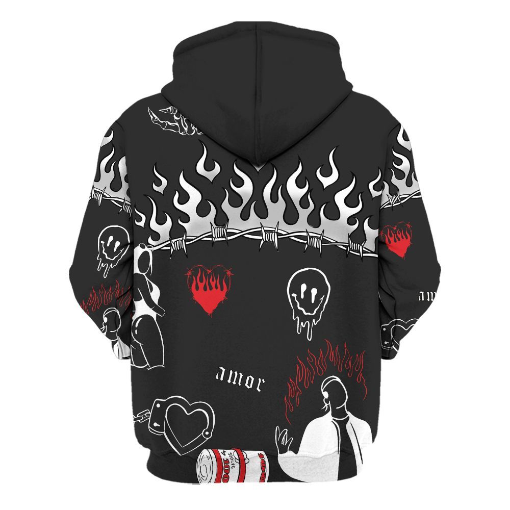 Hoodie To Match Prime 93 Fire Red - Snake Trust No One All Over Print