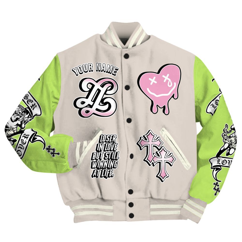 Varsity Jacket To Match Jack Black Night Silver - LOVER LOSER Custom Name All Over Print