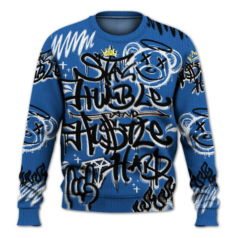 Knitted Sweater To Match Brave Blue 13s - Humble Drip Streetwear Graffity