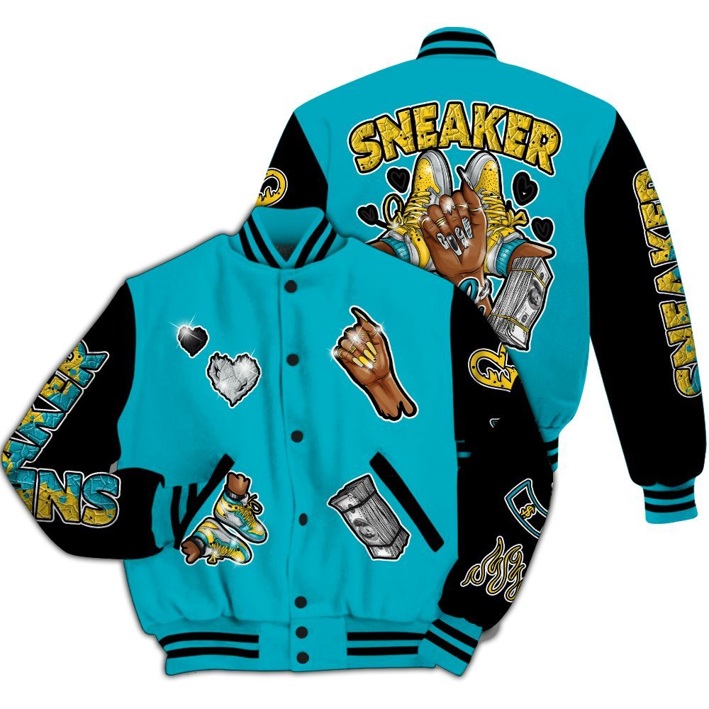 Varsity Jacket To Match Retro Aqua 5s - Sneakerz Girlz All Over Print