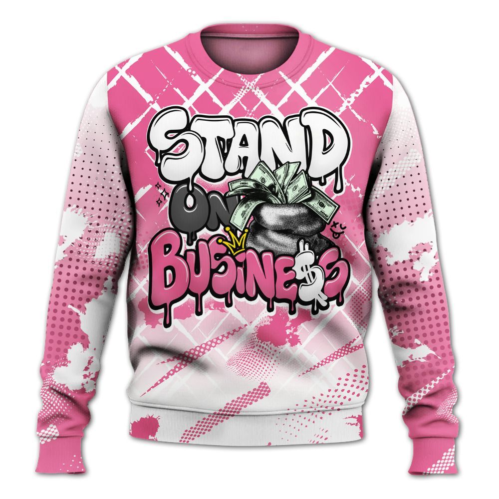 Sweatshirt To Match Air Max SNDR Hyper Pink - Halftone Stand Business Dripping All Over Print