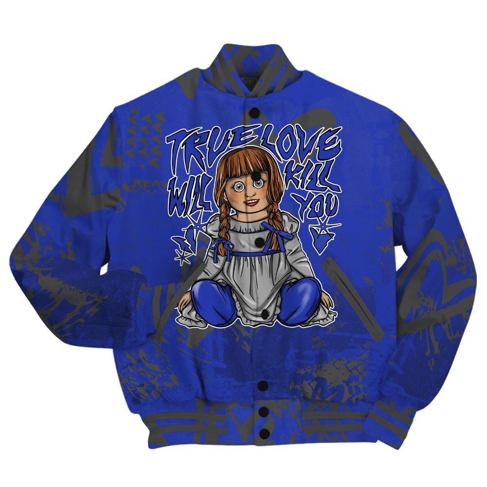 Varsity Jacket To Match Air Max Plus Black Racer Blue Shirt - Genuine Loves Bear Heart Grunge All Over Print