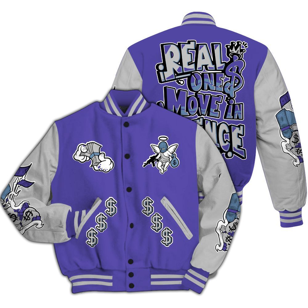 Varsity Jacket To Match Retro Concord 5s - Ones Move In Silence Graphic All Over Print