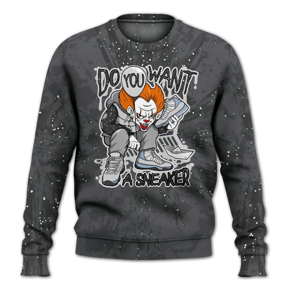 Sweatshirt To Match Reverse Oreo 6s - Clown Scary Sneakers Graphic Halloween All Over Print