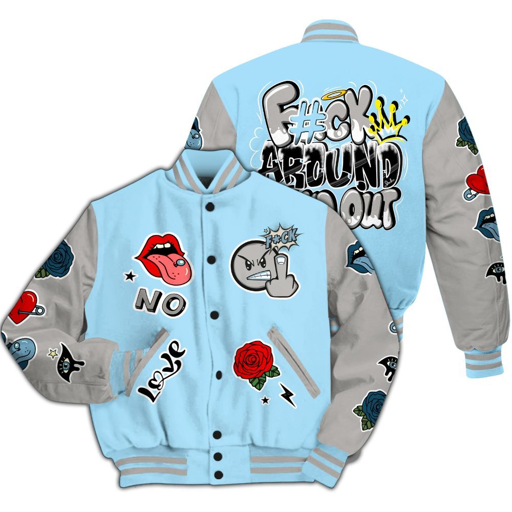Varsity Jacket To Match Retro SoleFly 13s - FK Around Find Out All Over Print