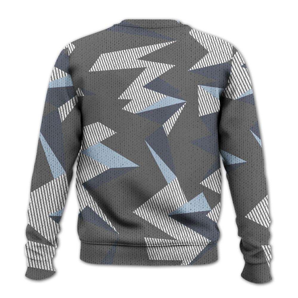 Knitted Sweater To Match Cool Grey 6s - Geometric Camouflage Pattern