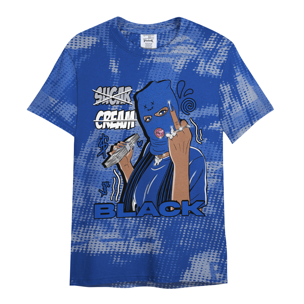 Shirt To Match Air Foamposite One Royal - Black Sugarcream Unique Letter Pattern Shirt Unisex