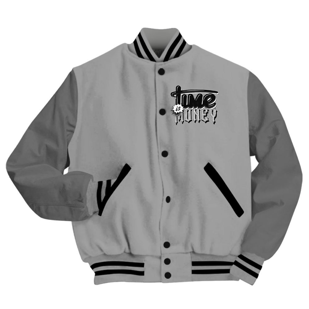 Varsity Jacket To Match Black Wolf Grey 12s - Time Is Money All Over Print