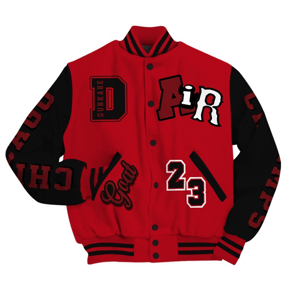 Varsity Jacket To Match Bred Velvet 11s - AIR Number 23 GOAT All Over Print