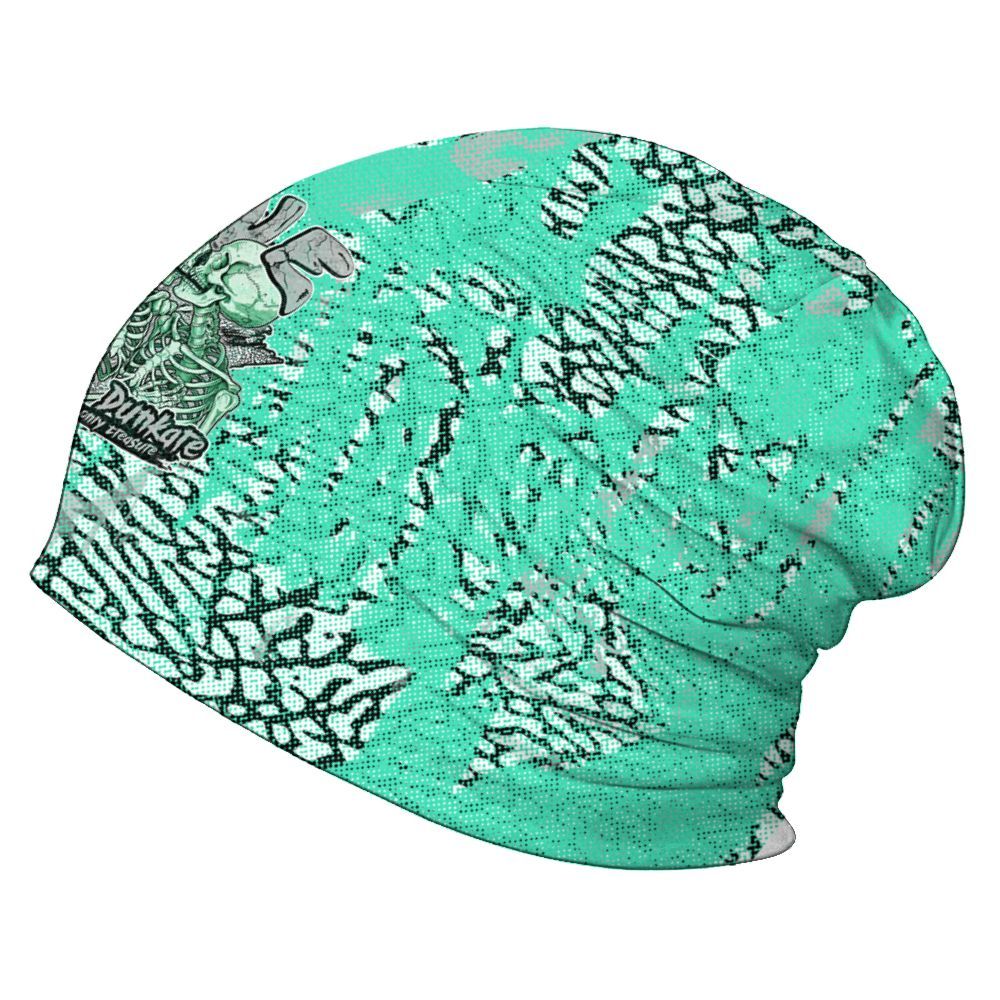 Beanie Hat To Match Black Green Glow 3s - Skull Love Graphic
