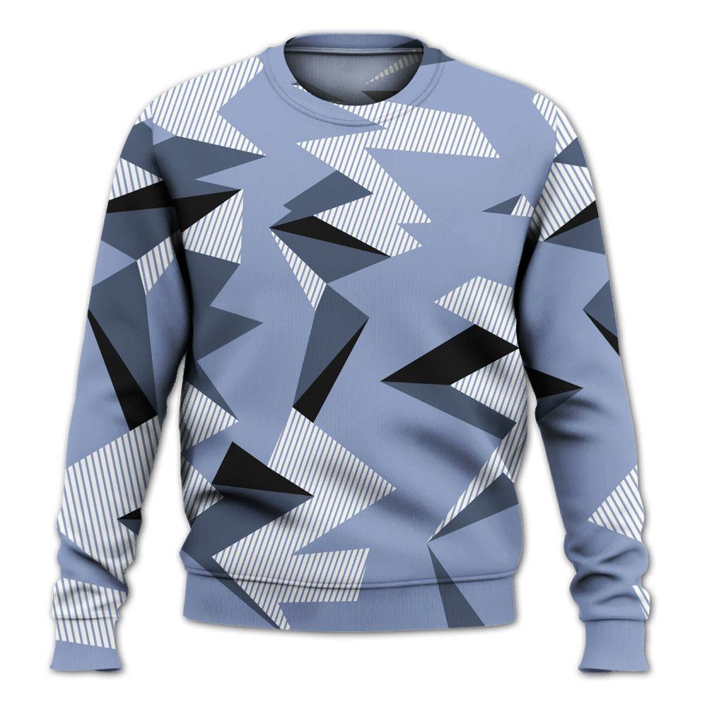 Sweatshirt To Match Retro Blue Grey 13s - Geometric Camouflage Pattern All Over Print
