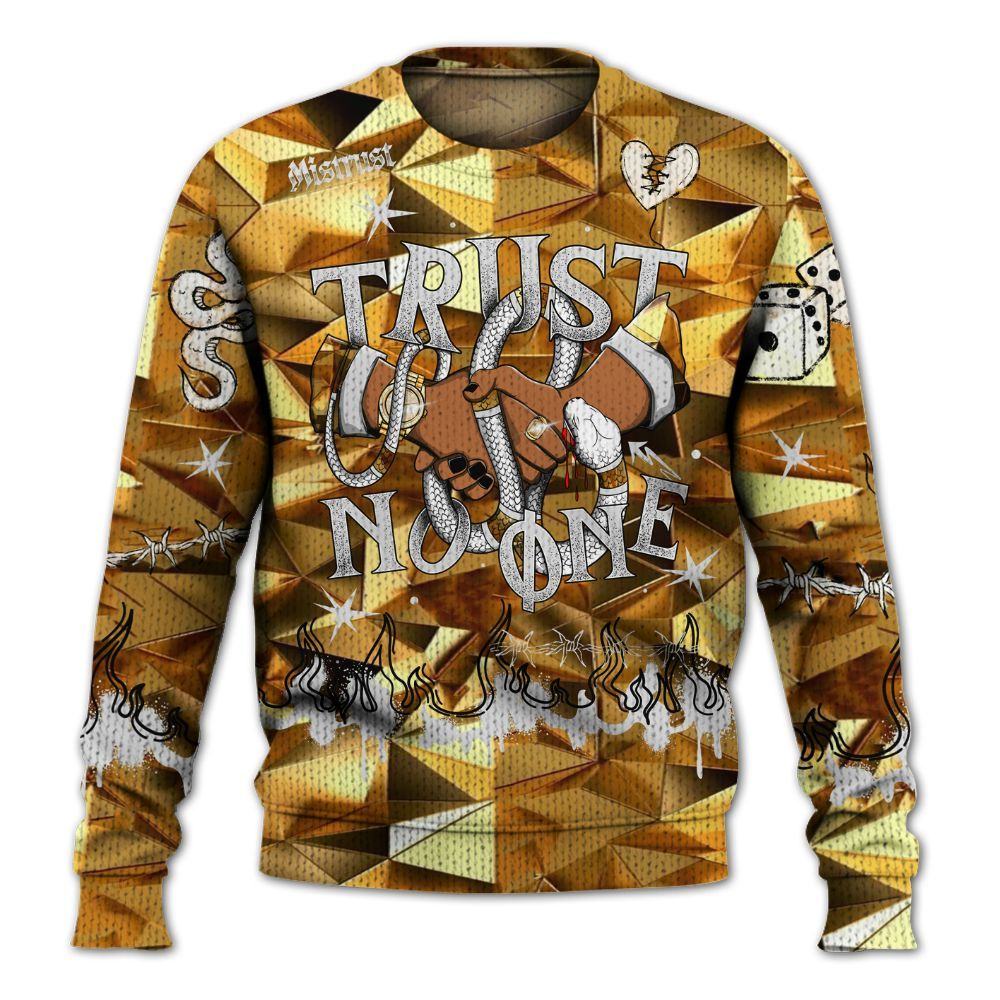 Knitted Sweater To Match NET Gold 4s - Trust No One Snake-Bite Doodle Crayon