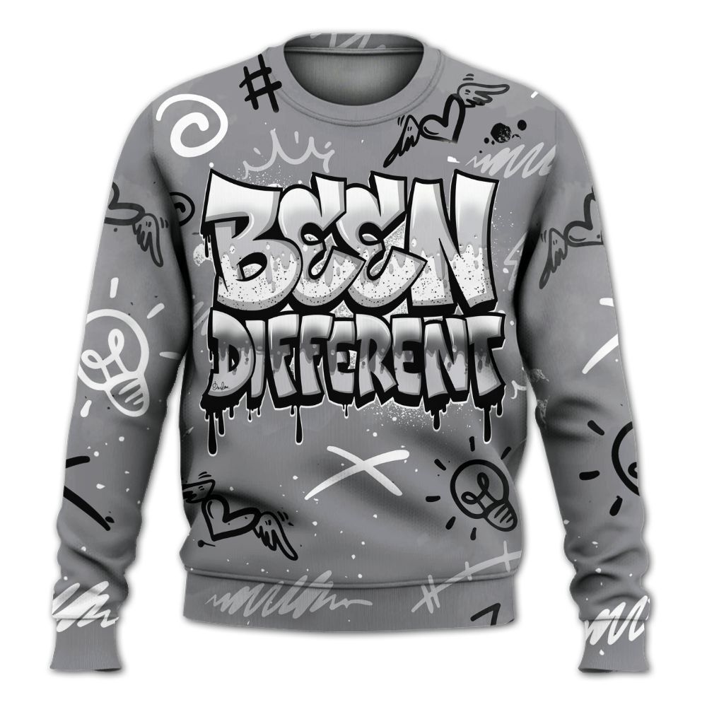 Sweatshirt To Match Retro Wolf Grey 5s - Drip Been Di2ferent All Over Print