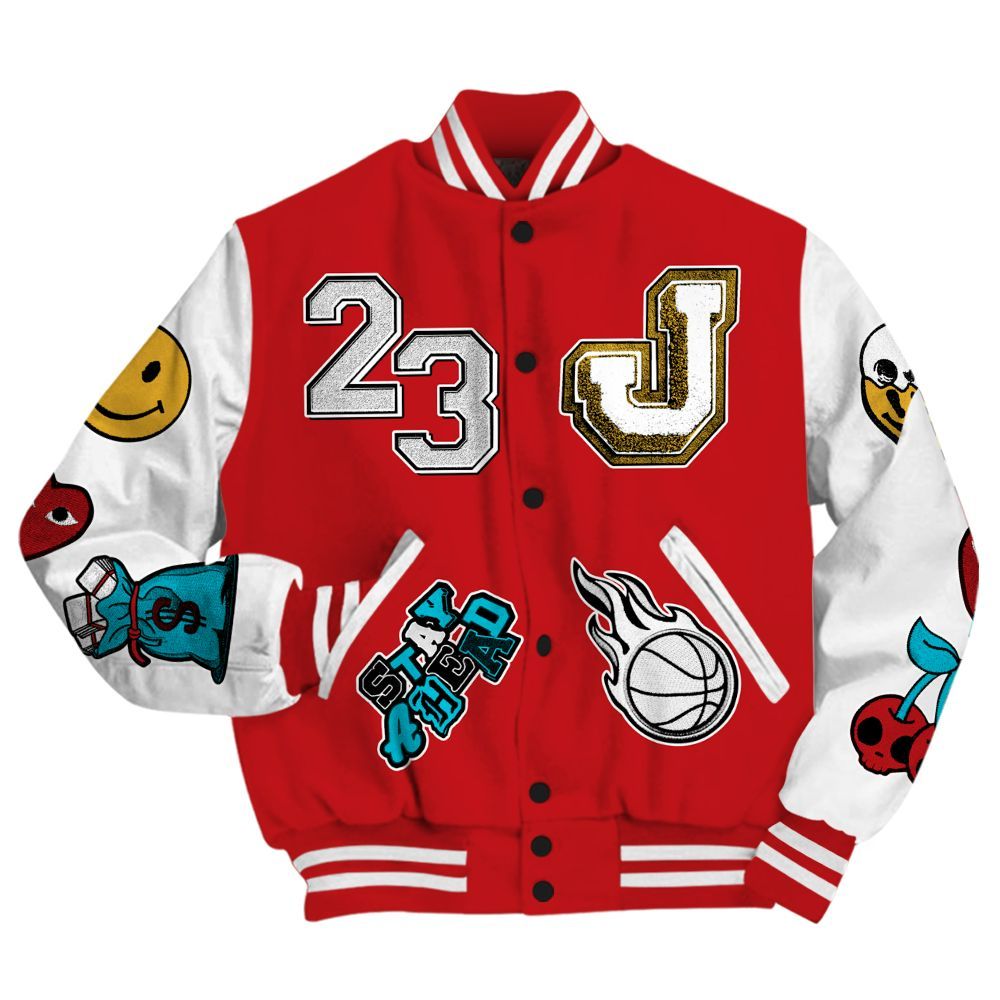 Varsity Jacket To Match Dunk Low Fruity Pebbles - Hustles Money Number 23 All Over Print