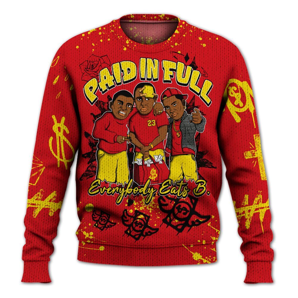 Sweater To Match Ferrari 14s - Paid In Full Crayon Graphic