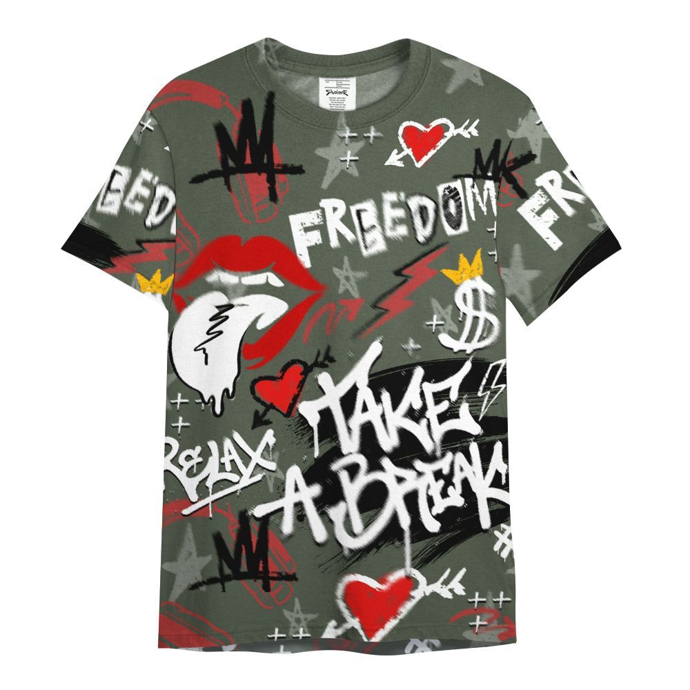 Shirt To Match Air Force 1 Low Year Of The Snake Shirt, Take Break Freedom Graffiti Streetwear All Over Print