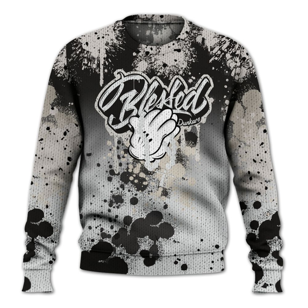 Knitted Sweater To Match Retro Reverse Metallic 5s - God Blessed Ink Drip